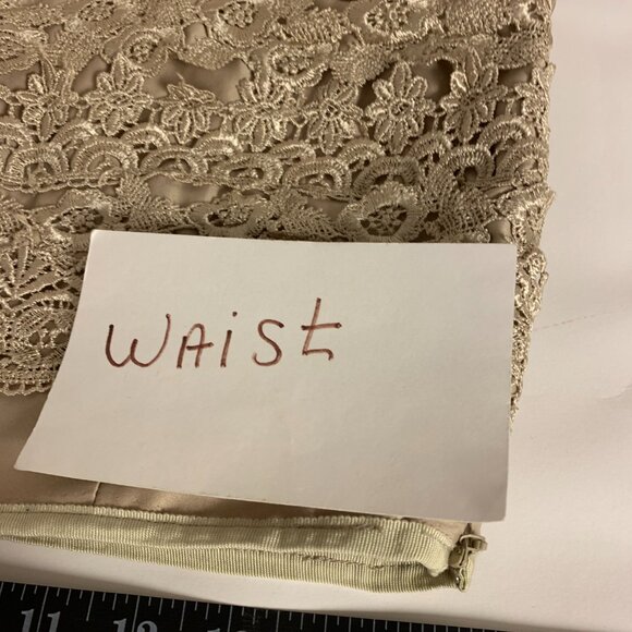 Sans Souci Skirt Tan Mini Lace Floral Dainty Feminine Coquette Womens SZ L - Picture 7 of 7